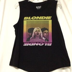 Black Graphic Sleeveless Muscle Tee